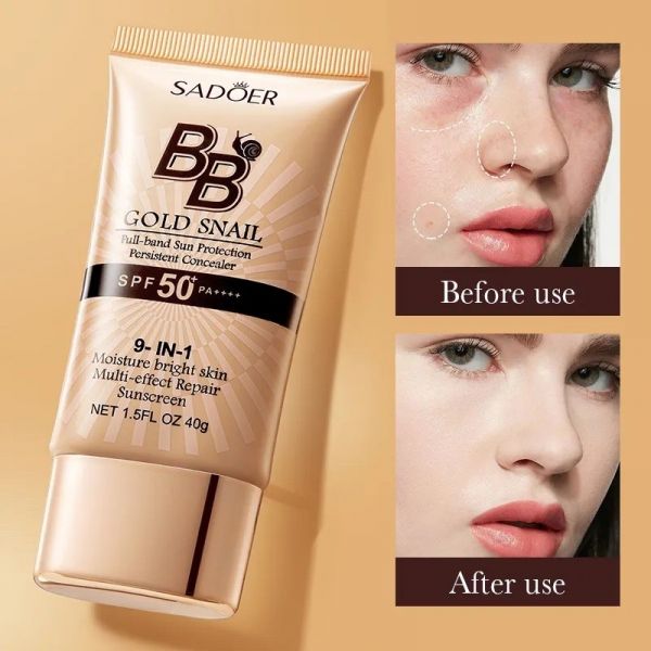 SADOER Tinted BB sunscreen face cream 9-in-1, SPF 50+ PA+++, natural shade